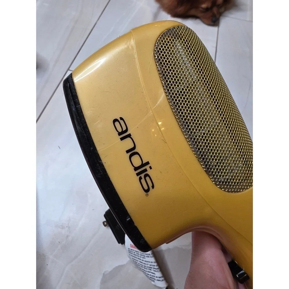 Andis HS-2 Hair Dryer 1875W‎ Handheld Yellow Dual Voltage High Med Low Cool Shot